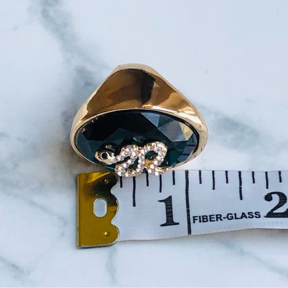 Aldo Faux Emerald Green Snake Ring Size M - Picture 5 of 8
